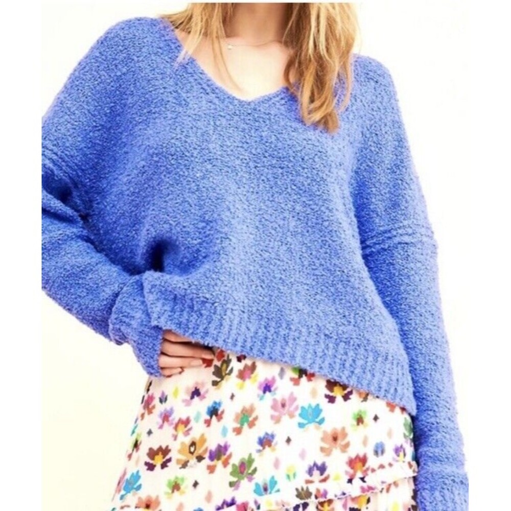 Free People Finders Keepers V-Neck Sweater cotton blend size S oversized